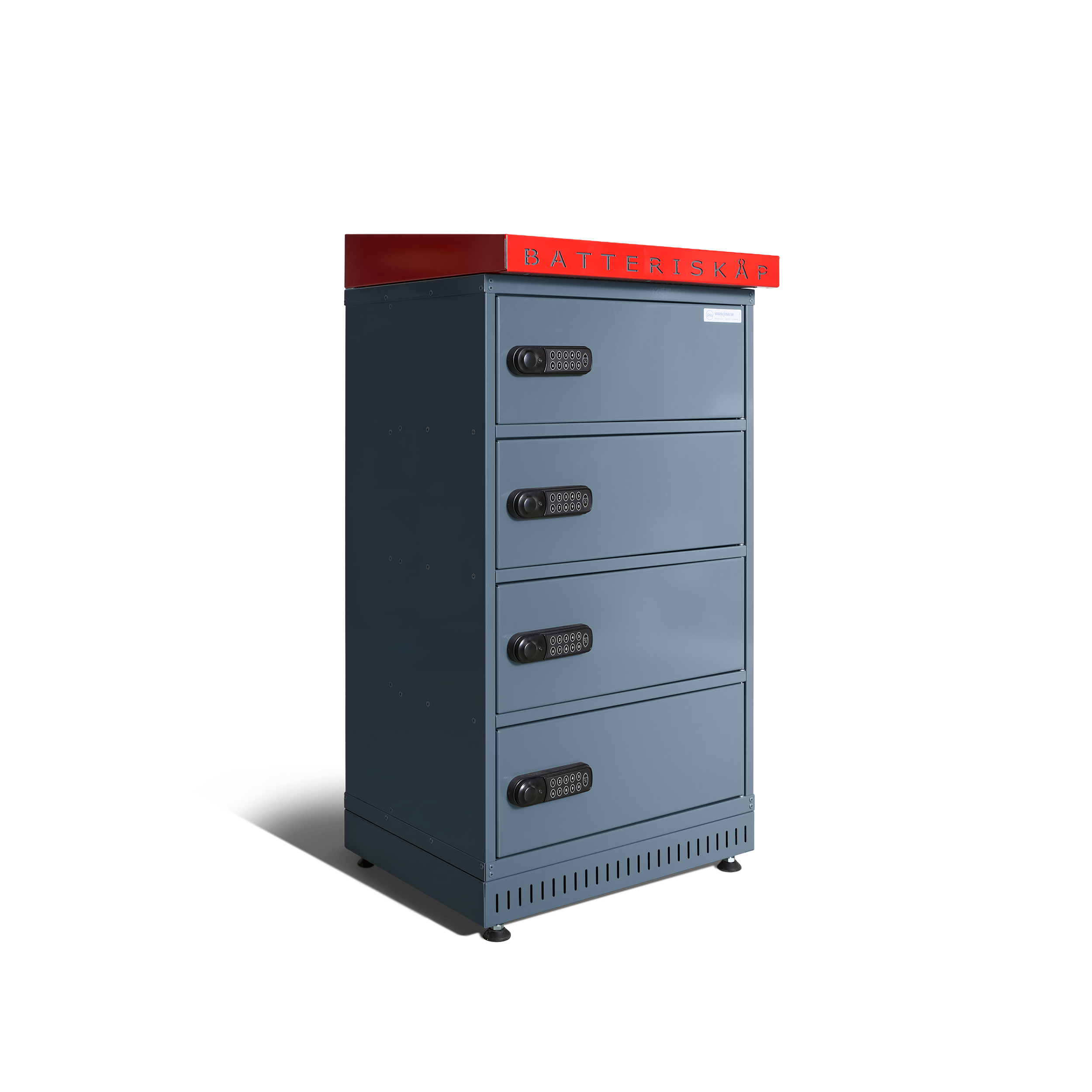 Vägghängt laddskåp för cykelbatterier CBSC4