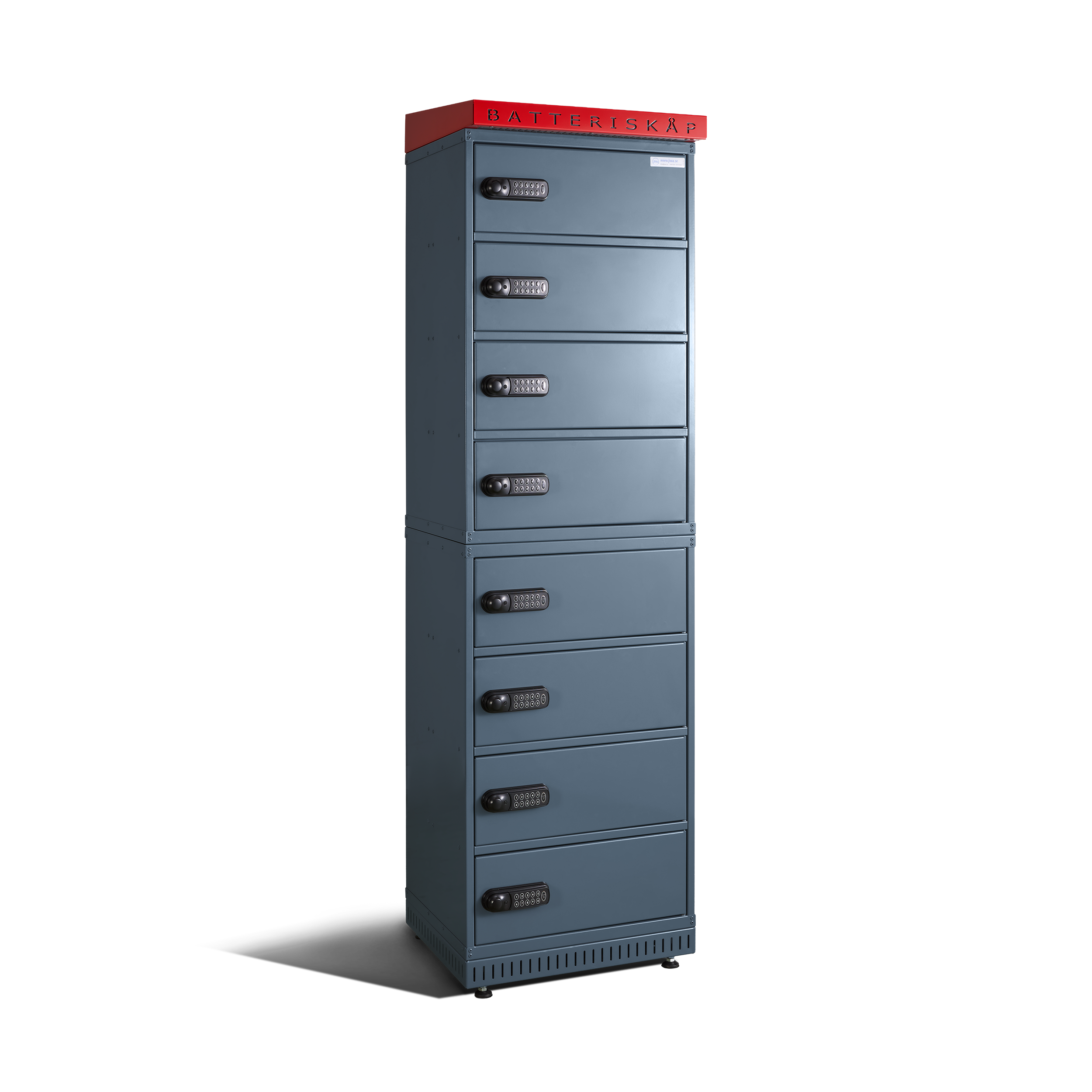 Golvstående laddskåp för cykelbatterier CBSC8G