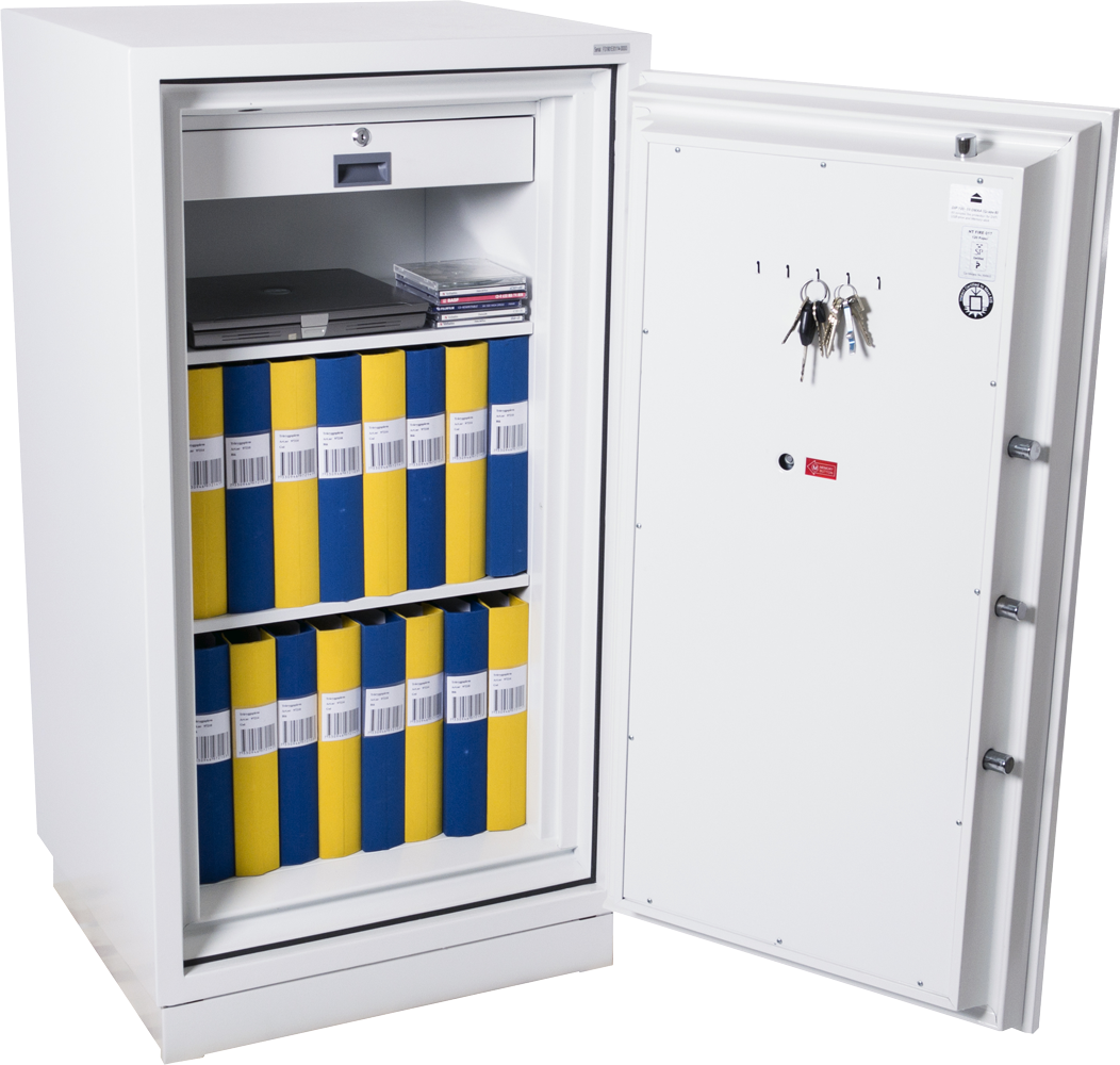 Kassaskåp med dubbelt brandskydd i toppklass (120P/60 min datamedia) DMS1901E