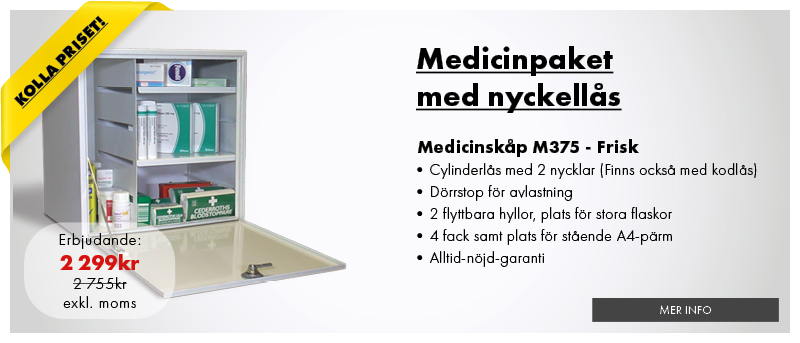 Ett friskt och funktionellt medicinskåp M375 för 1399kr exkl moms.