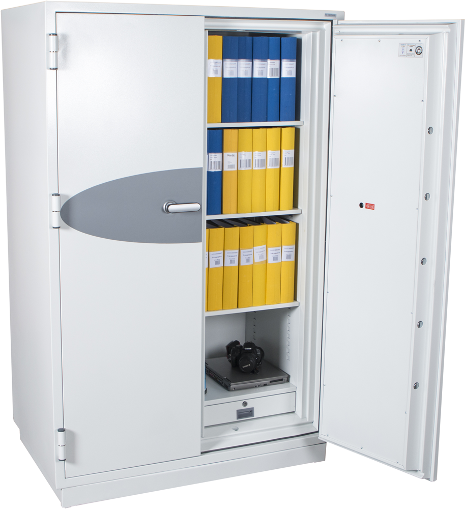 Kassaskåp med dubbelt brandskydd i toppklass (120P/60 min datamedia) DMS1903E