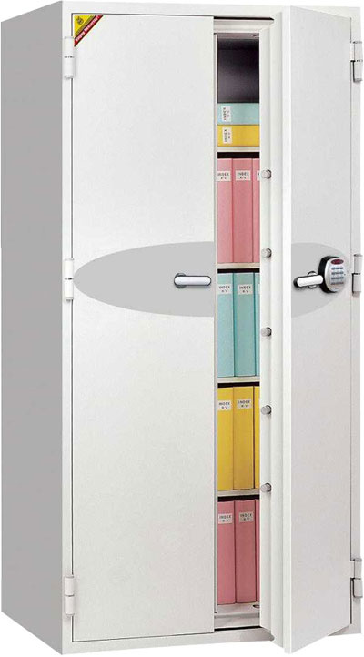 Kassaskåp med dubbelt brandskydd i toppklass (120P/60 min datamedia) DMS300E