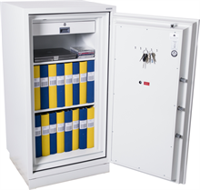 Kassaskåp med dubbelt brandskydd i toppklass (120P/60 min datamedia) DMS1901E