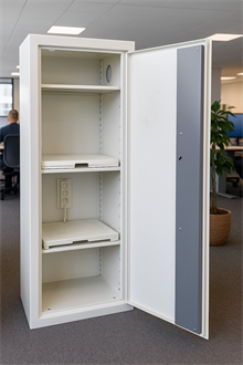 Datorskåp med ventilation och eluttag SSK160F-BEG