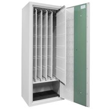Nyckelskåp med plats för 480 nycklar. Långa nyckelkrokar som passar för stora nyckelknippor. NS480 är ett godkänt nyckelskåp enligt SSF 3492.